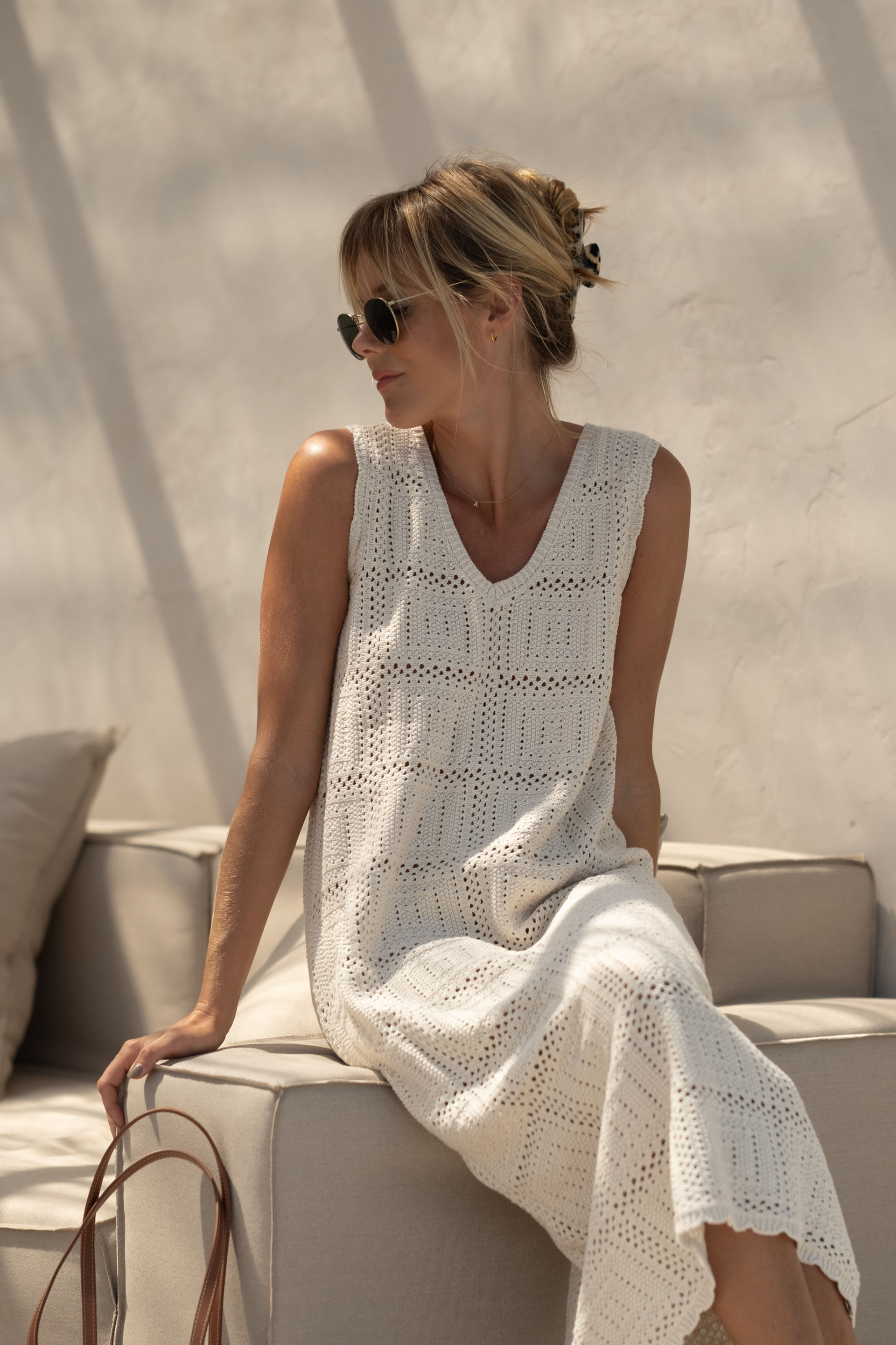 Square Knit Midi Tank Dress