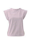 Extended Shoulder Tee, WHITE/POMEGRANATE STRIPE - alternate image 3