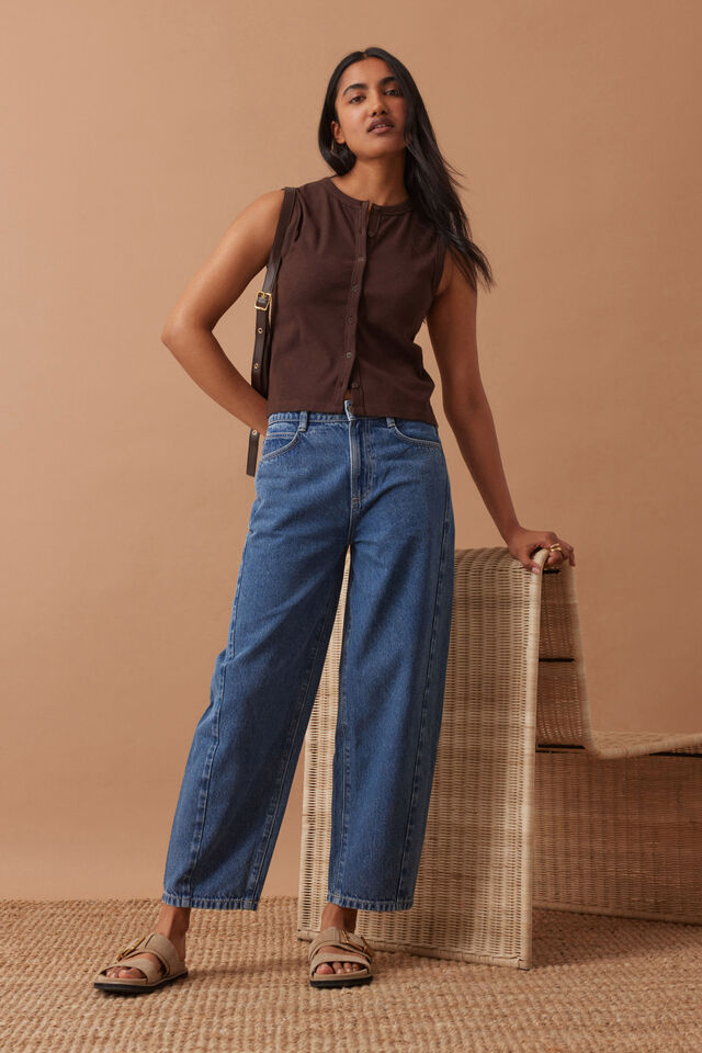 Leah Tapered Barrel Jean, FRESH INDIGO