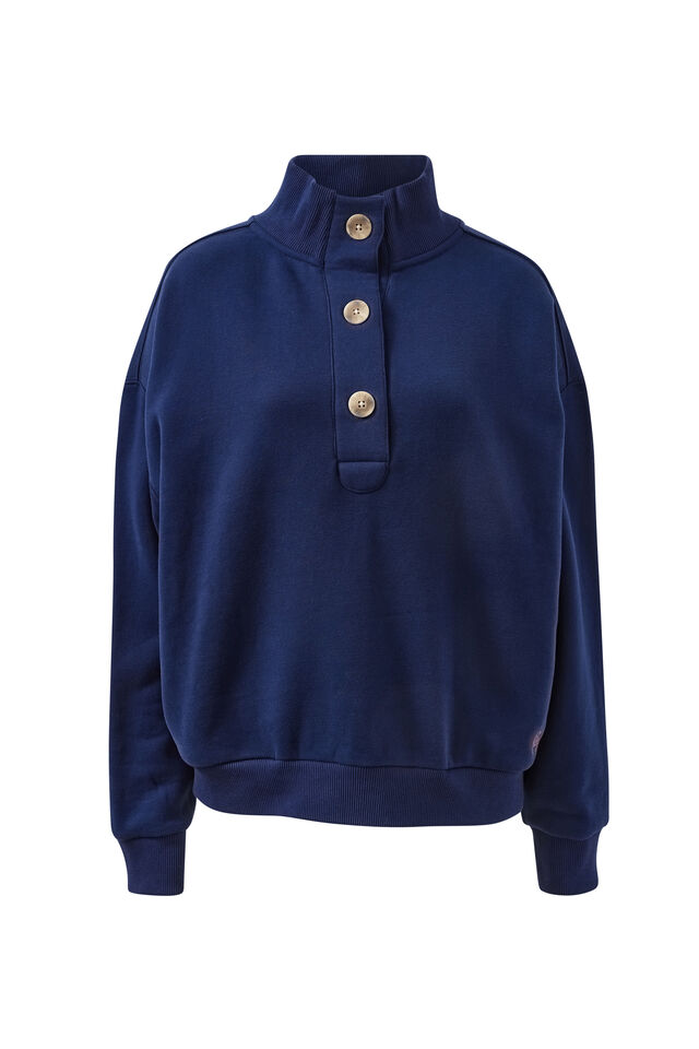 Marli Button Sweat, HERITAGE NAVY