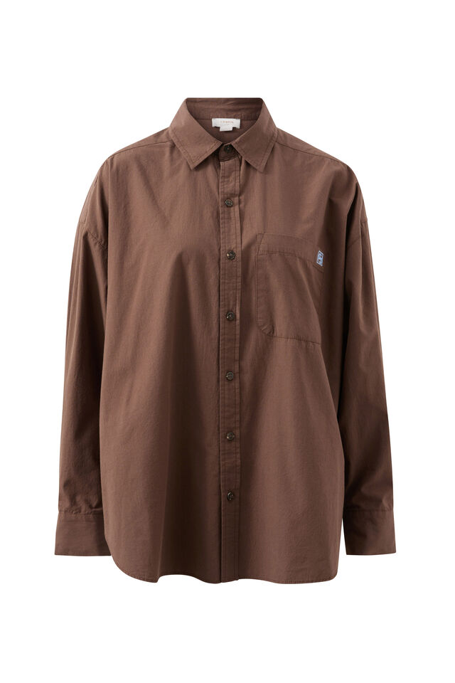 Peta Oversized Shirt, BRUNETTE BROWN