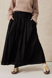 Poplin Maxi Skirt, BLACK - alternate image 4