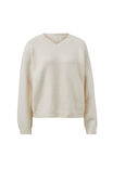 June V Neck Knit Pullover, MILK - example image 2