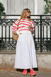 Poplin Maxi Skirt, WHITE - alternate image 1