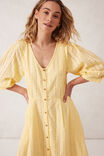 Sculptured Sleeve Midi Dress, SUNSHINE - alternate image 4