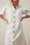 Ava Short Sleeve Midi Dress, FRESH ECRU TWILL - alternate image 4