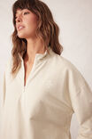Boxy Zip Sweat, MATCHA FINE STRIPE - alternate image 4