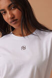 Stevie Slouchy Tee, WHITE/CHOC MONOGRAM EMBROIDERY - alternate image 4