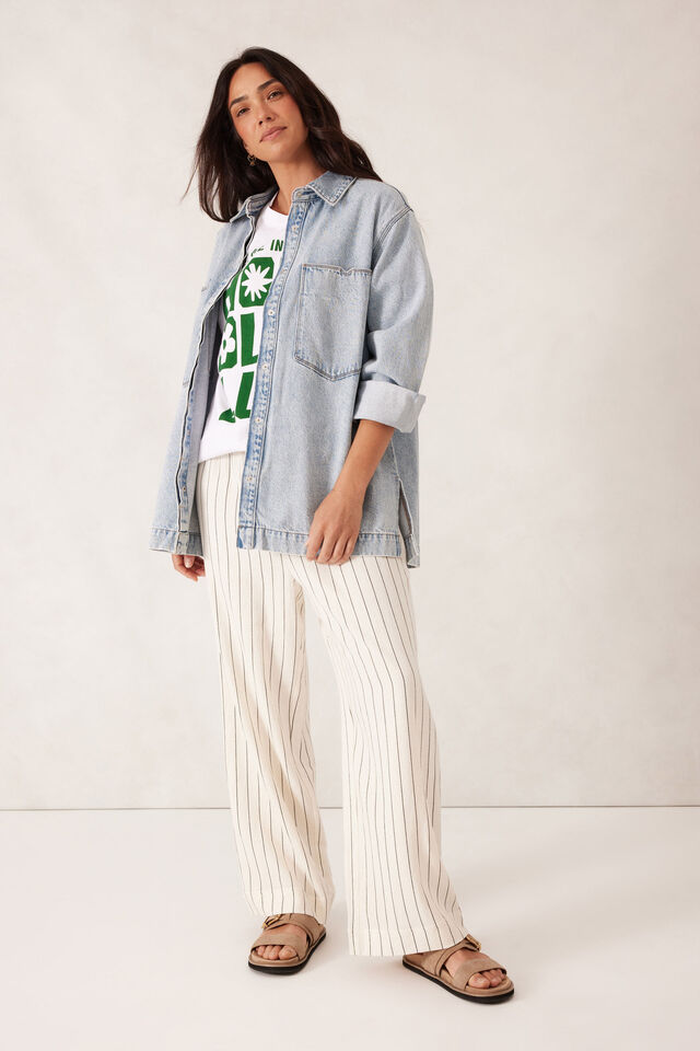 Relaxed Drawstring Pant, PINSTRIPE