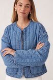 Comfy Quilted Boxy Jacket, WORN BLUE DENIM - alternate image 5