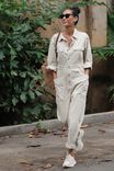 Utility Jumpsuit In Organic Cotton Viscose Twill, MOONSTONE - alternate image 4