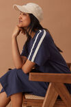 Charlotte Midi Terry Dress, NEW NAVY SIDE STRIPE - alternate image 4