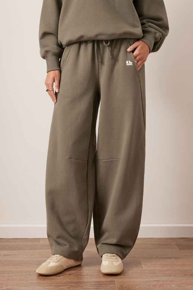 Elise Barrel Trackpant, WASHED OLIVE