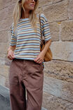 Stevie Slouchy Tee, NEW BUTTER BRUNETTE STRIPE - example image 6