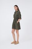 Doublecloth Utility Dress In Organic Cotton, MILITARY GREEN - alternate image 6