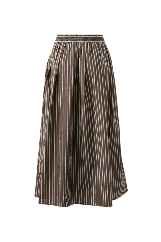 Florence Maxi Skirt, CHOCOLATE WHITE STRIPE