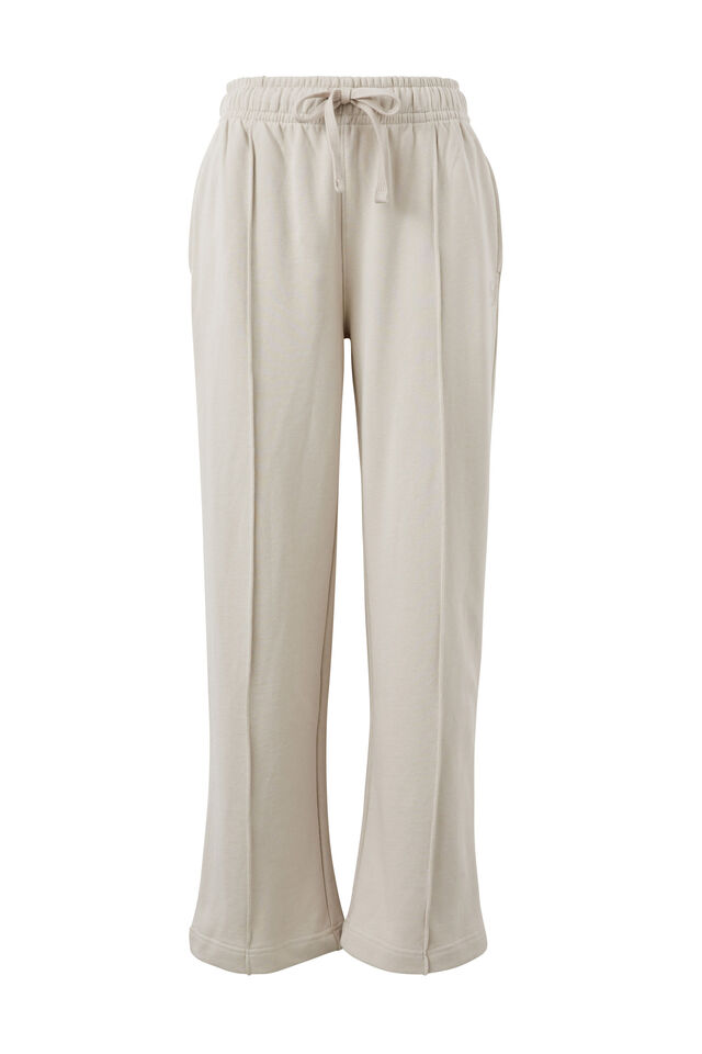 Gracie Relaxed Pin Tuck Trackpant, ALMOND