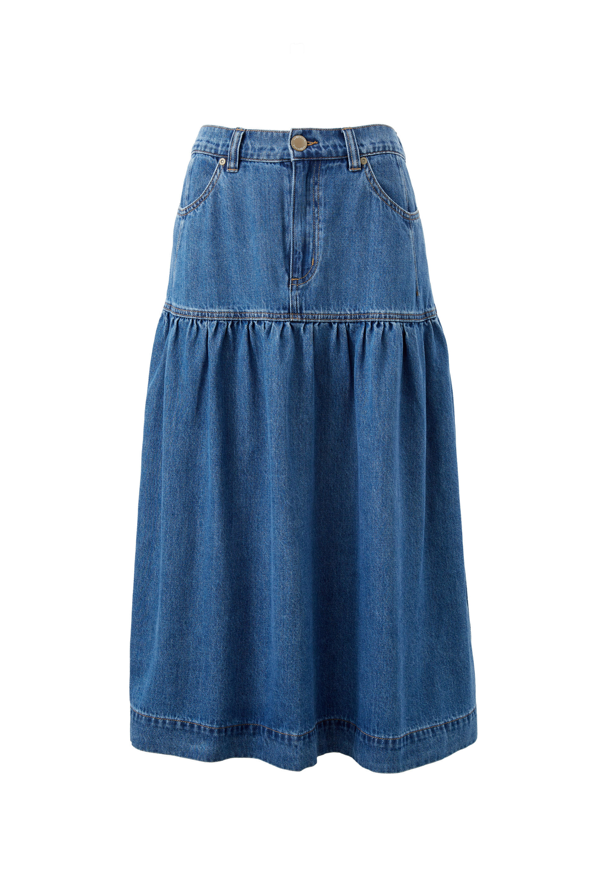 ★ DIAGONAL★ GORED DENIM MIDI SKIRT blue DA241SK01BL 240416_18_GSFMS014E-I734-SUM24
