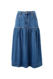 Drop Waist Denim Midi Skirt, FRESH INDIGO - alternate image 2