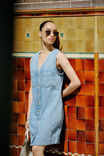 Seamed Mini Shift Dress, MID VINTAGE BLUE - alternate image 3