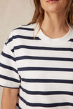 Midi Terry Dress, WHITE NEW NAVY STRIPE - alternate image 6