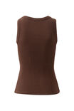 Zoe Contour Rib Scoop Tank, CHOCOLATE/MONOGRAM EMBROIDERY - example image 3