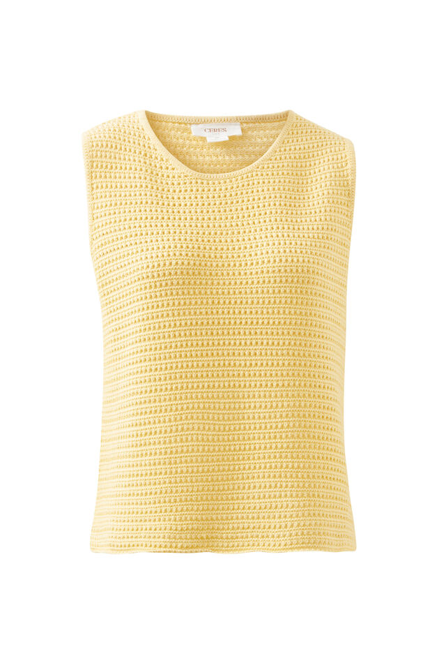 Margot Mesh Knit Tank, SUNNY YELLOW