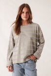 SOFT SAGE RETRO STRIPE