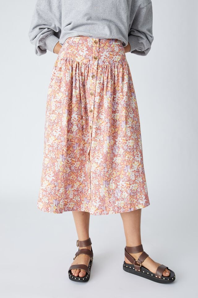 Florence Skirt, CLAY FLORAL