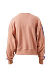 Sasha Sporty Slouchy Crew, PINK CLAY WASHED NAVY SIDE STRIPE - alternate image 3