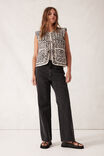 Tie Quilted Vest, LEOPARD - alternate image 4