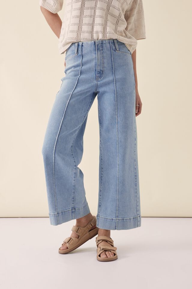 Pintuck Jean In Organic Cotton Jf, MID VINTAGE BLUE WASH