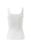 Zaeli Contour Rib Square Neck Tank, WHITE - alternate image 3