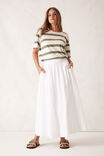 Stevie Slouchy Split Hem Tee, EGGSHELL/MOSS GREEN BOLD STRIPE - alternate image 5