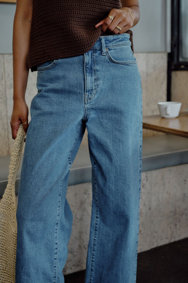 Evie Wide Leg Jean, FRESH INDIGO