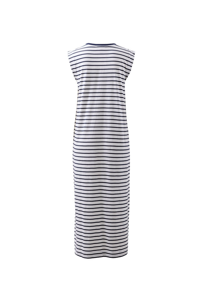 Paloma Dress, WHITE/FRENCH NAVY STRIPE