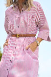 Classic Shirt Dress Jf, CLARET RED WHITE STRIPE - alternate image 5