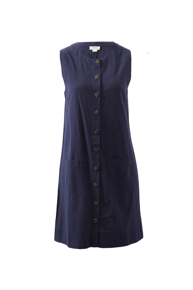 Button Through Mini Shift Dress, NEW NAVY
