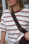 Lola Longline Step Hem Tee, MILK/BURNT TOFFEE STRIPE - alternate image 5