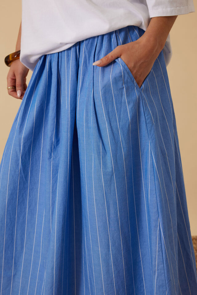 Florence Maxi Skirt, MARINE BLUE PINSTRIPE