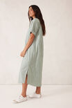 Rolled Cuff Midi Shirt Dress, WINTER GREEN BRIGHT WHITE STRIPE - alternate image 5