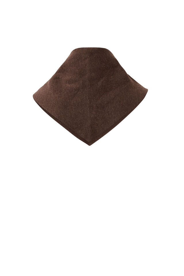 Sully Triangle Knit Scarf, CHOCOLATE
