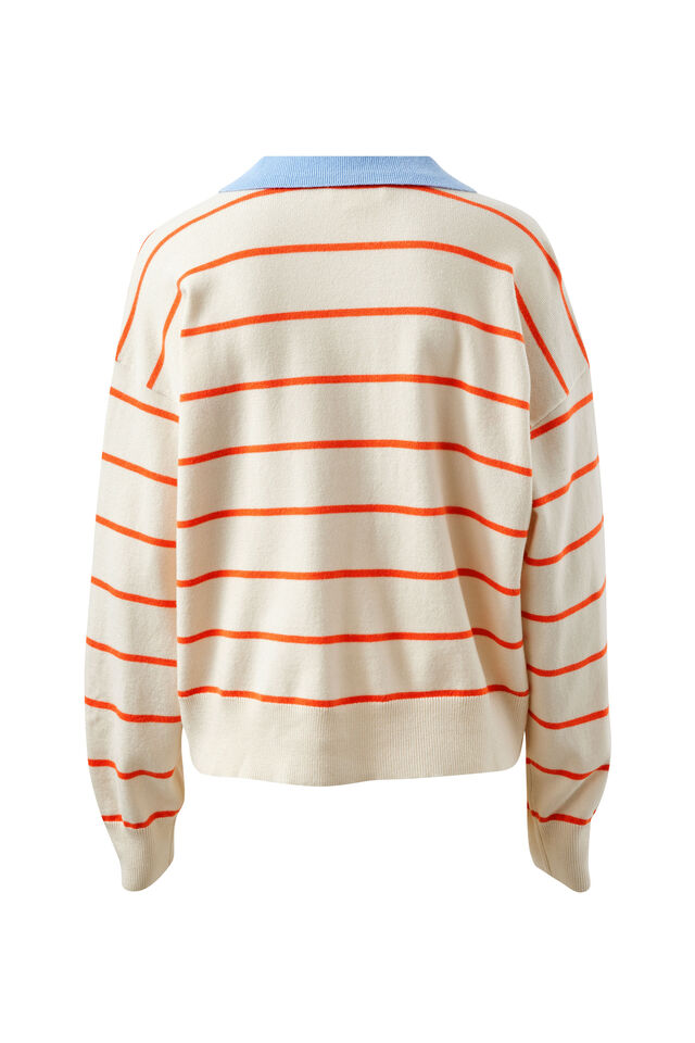 Jessa Rugby Knit, ECRU STRIPE