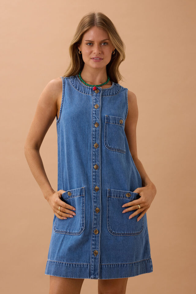 Clara Shift Dress, FRESH INDIGO