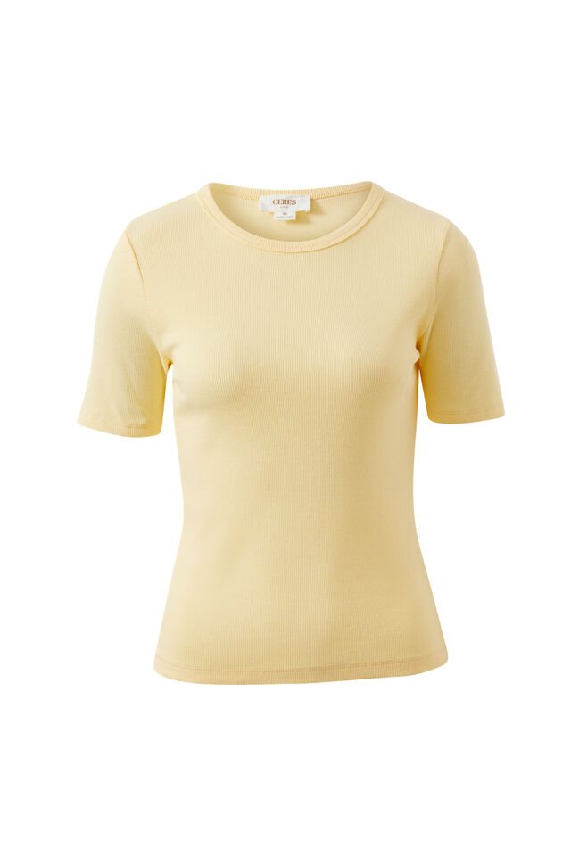 Luella Rib Tee, BUTTER