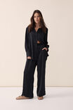 Satin Wide Leg Pant, BLACK RECYCLED FIBRES - alternate image 5