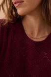 Daisy Diamond Knit Midi Dress, POMEGRANATE - alternate image 7