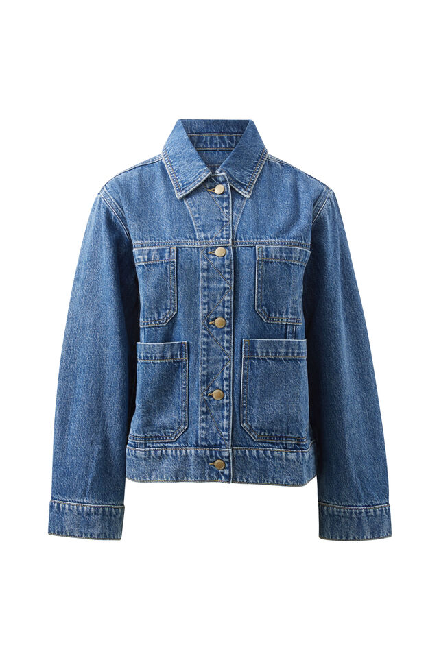 Boyfriend Denim Jacket, FRESH INDIGO
