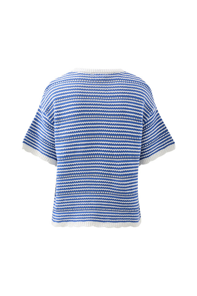 Nina Boxy Knit Tee, SUMMER BLUE STRIPE