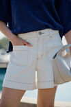 Esther Denim Patch Pocket Short, EGGSHELL - alternate image 3